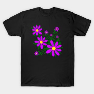 floral pattern blooming flower tendril daisy blooms T-Shirt